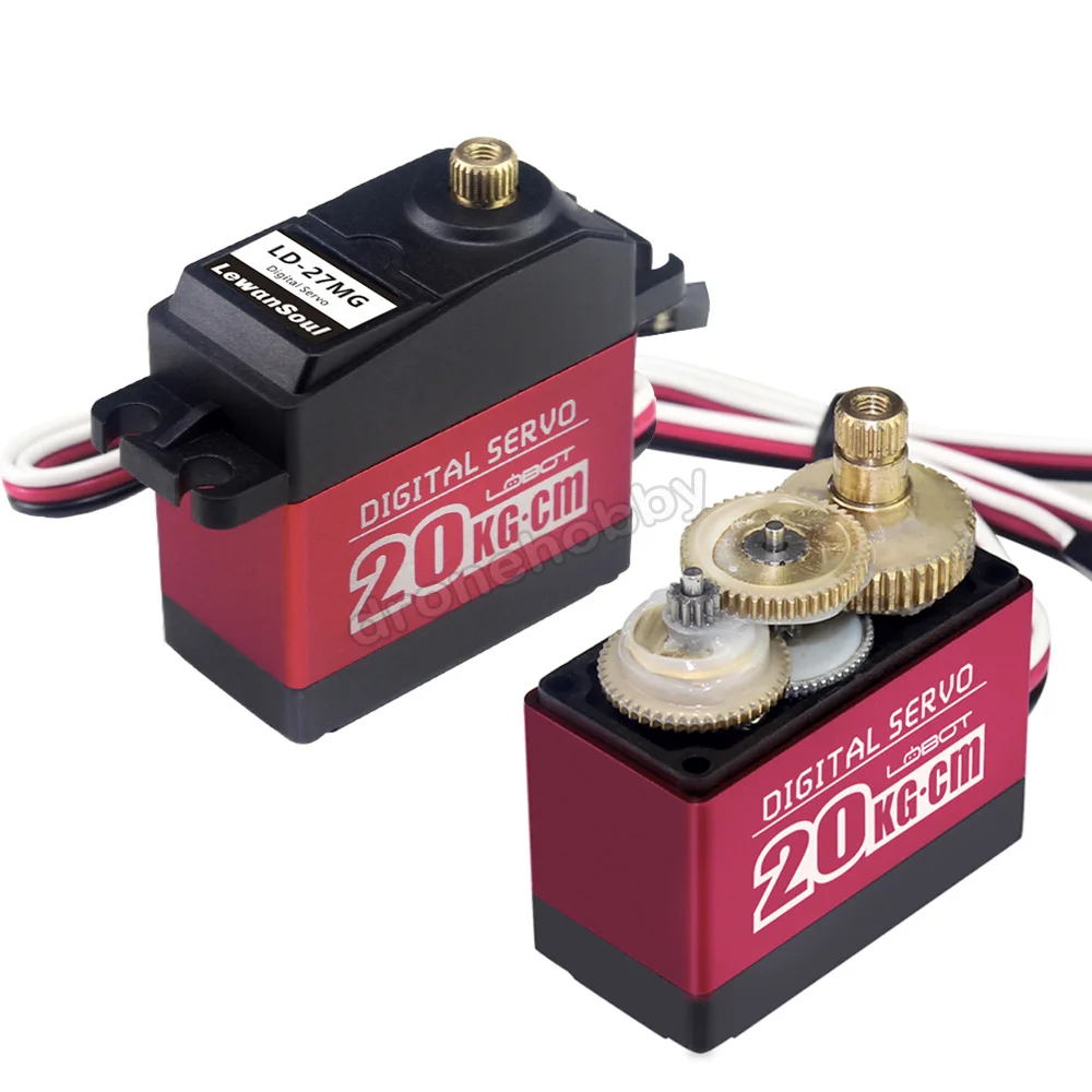 

Robot Full Metal Gear Standard Digital Servo with 20kg High Torque, Aluminium Case for Robot RC Car (Control Angle 270) LD-27MG