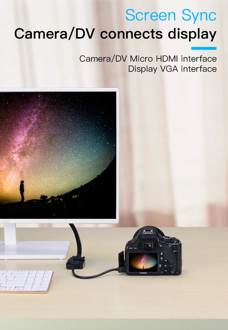 Vention микро HDMI к VGA кабель мужчин и женщин VGA адаптер аудио разъем и Micro USB кабель HDMI конвертер для xbox PS4 с 3,5 мм