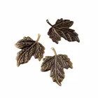 Филигранные соединители в виде листьев бронзового оттенка, 10 шт., декоративные металлические украшения для подарков, 49 х65 мм