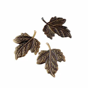 Филигранные соединители в виде листьев бронзового оттенка, 10 шт., декоративные металлические украшения для подарков, 49 х65 мм