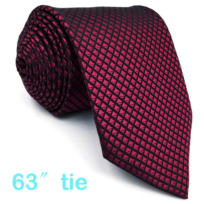 Extra Long Tie U25 однотонные красные галстуки для мужчин бордовый малиновый Галстук Классический Шелковый Свадебный удлиненный 6" Тонкий 6 см галстук - Цвет: Extra Long Tie