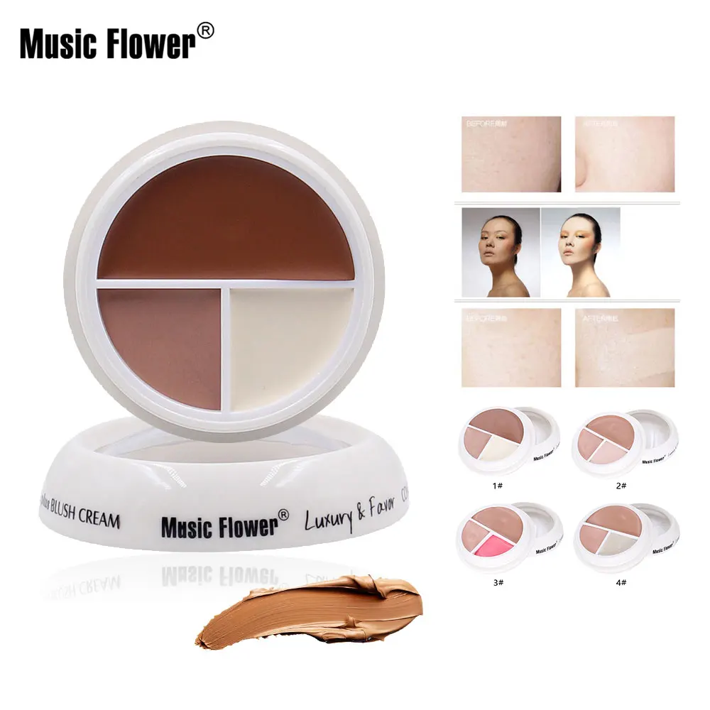 Music Flower 3 цвета матовое лицо полный охват консилер макияж Основа Тональная основа