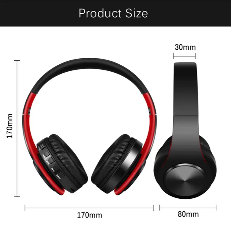 3D стерео беспроводные bluetooth наушники музыкальная гарнитура FM и поддержка SD карты