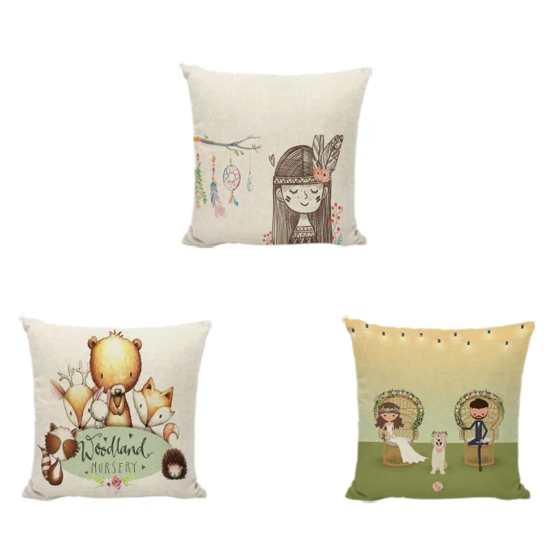 Модные Бежевые и зеленые наволочки в богемном стиле для девочек домашние диваны