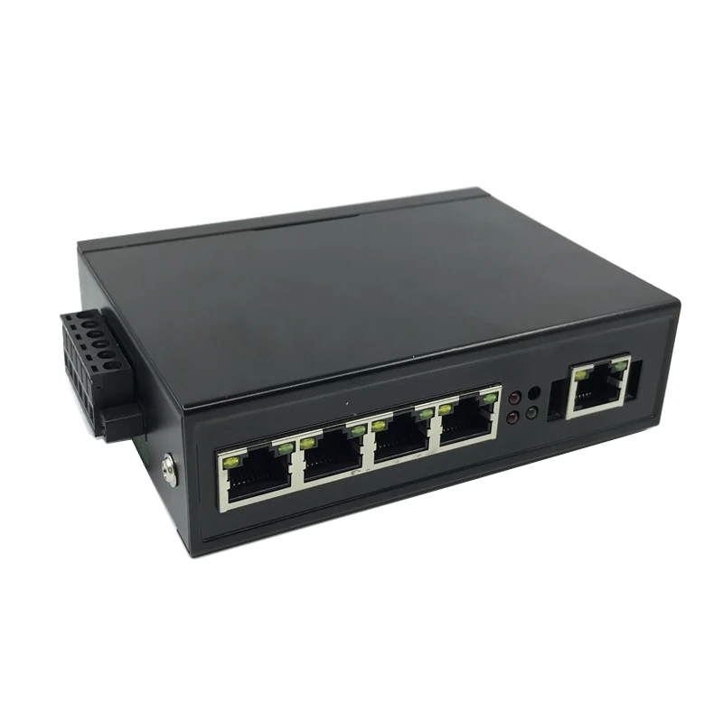 Управляемый промышленный сетевой коммутатор Ethernet с 5 портами 1000 м на DIN-рейке gigabit