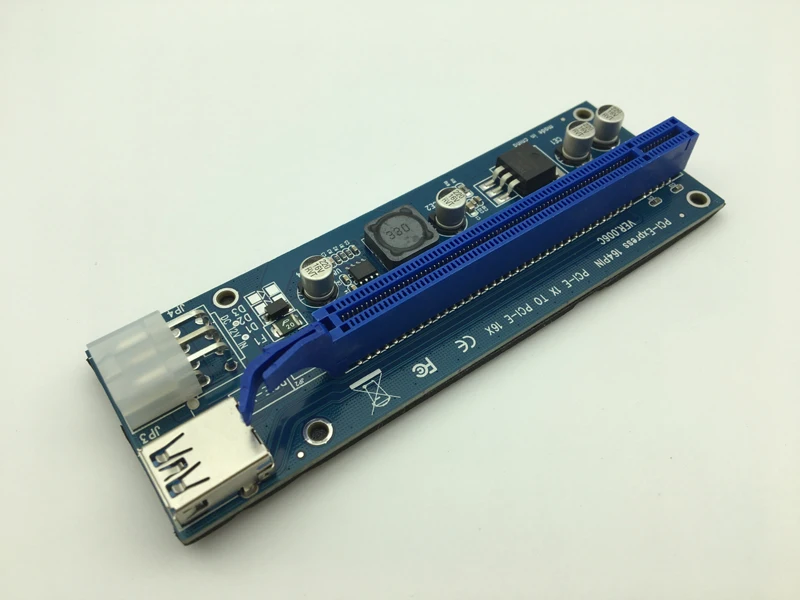 Переходная карта VER006C PCI Express PCIE E Riser 006C 6Pin 1x к 16x удлинитель USB 3 0 кабель SATA IDE для
