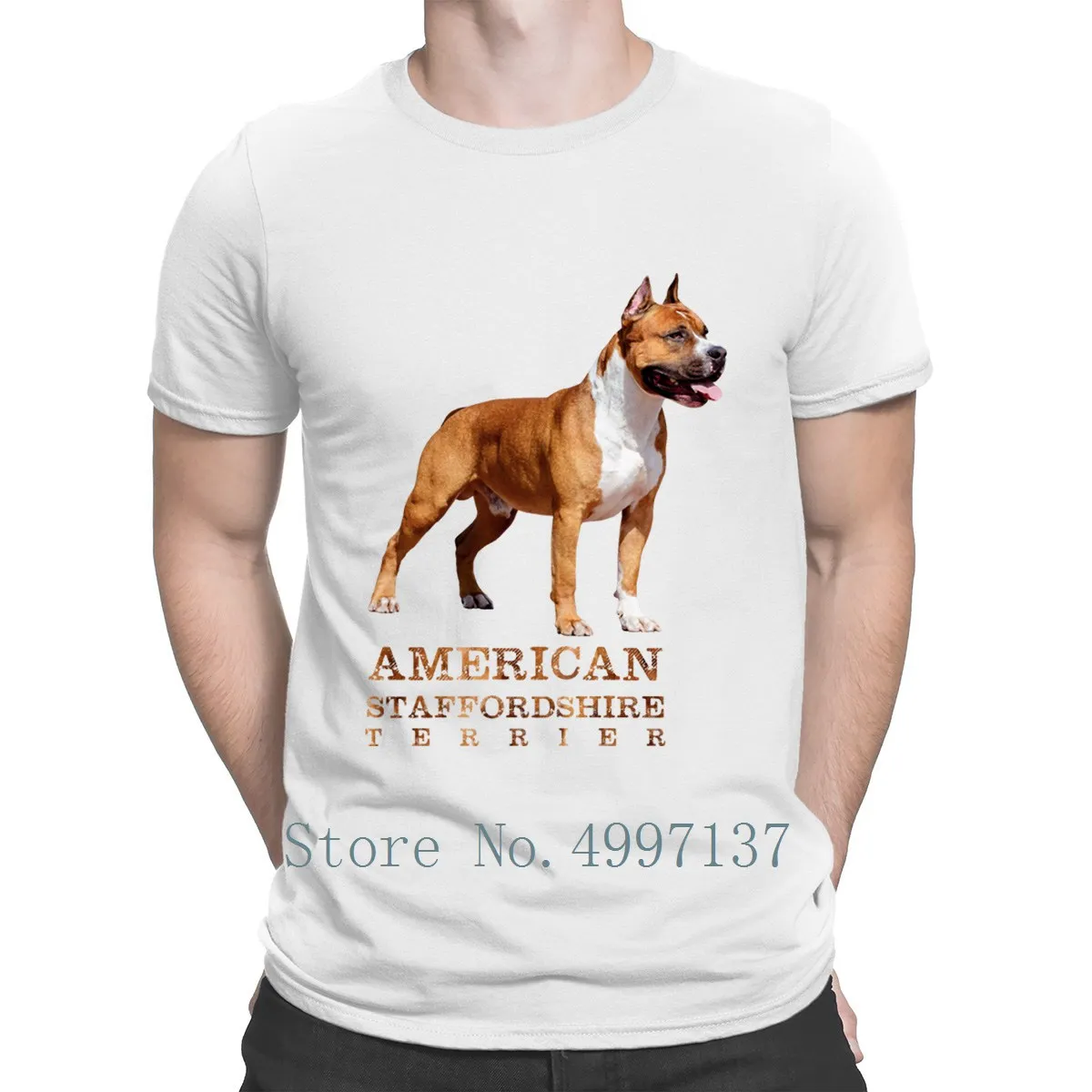 Американский стаффордширский терьер Amstaff Футболка 100% хлопок дизайн комическая