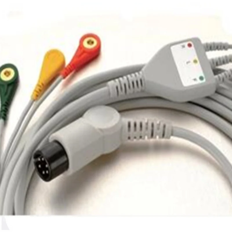 Бесплатная доставка цельный ЭКГ свинцовый провод 3 провода для Mindray, Goldway,Edan, монитора, монитора пациента ЭКГ кабель, защелкивающийся конец ТПУ, IEC