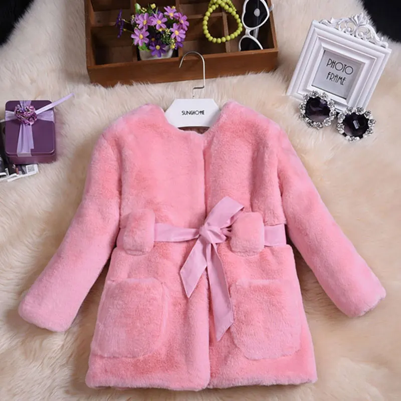 2017 Fashion Elegant Faux Fur Jackets For Newborn Baby Girl Autumn Warm Coat Outerwear Toddler Girls Clothing Child Cloth 3-10T | Детская