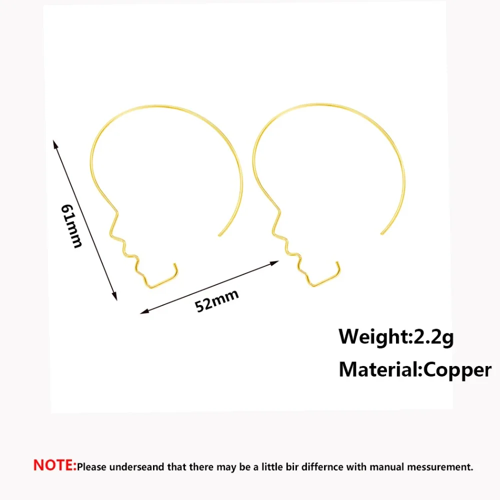 Висячие серьги Chandler с человеческим лицом для женщин простые подвески в стиле