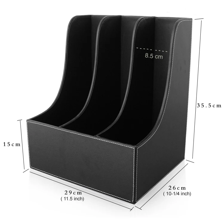 Изогнутая деревянная кожаная настольная подставка с 3 отделениями лоток для