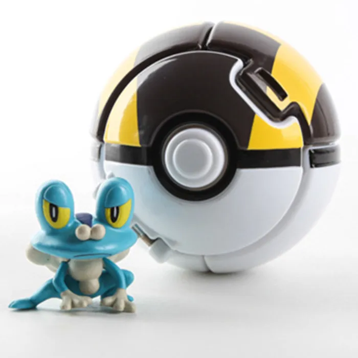 Froakie black Пикачу покеболл+ 1 шт бесплатно крошечные случайные фигурки внутри фигурки игрушки мяч - Цвет: Froakie black