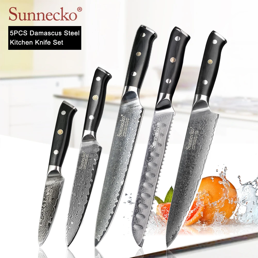 SUNNECKO Высококачественный нож шеф повара для нарезки хлеба набор кухонных ножей из