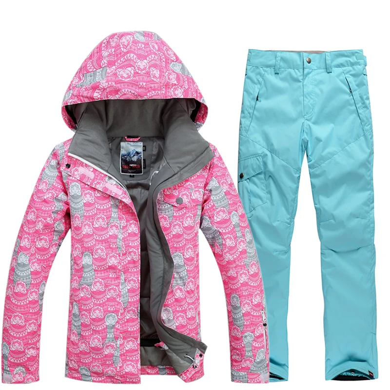 Комплекты зимних костюмов камуфляжный спортивный женский лыжный костюм