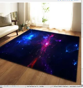 Nordic Printed 3D Carpet Soft Flannel Home Area Rugs Parlor Galaxy Space Anti-slip Mats Large Size Carpets for Living Room Decor - Цвет: L0001