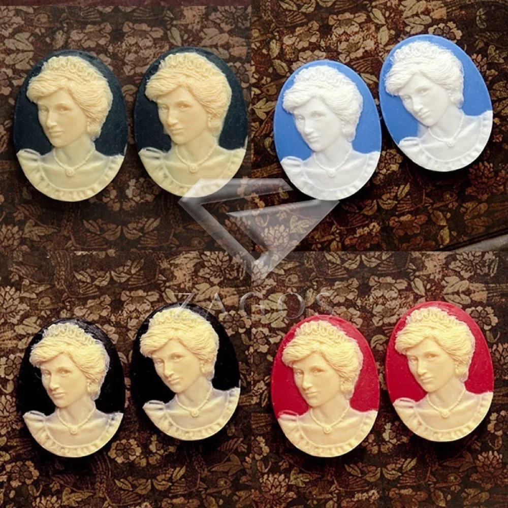 2/4 шт. полимер Винтажный стиль овальная леди с плоской задней частью камео