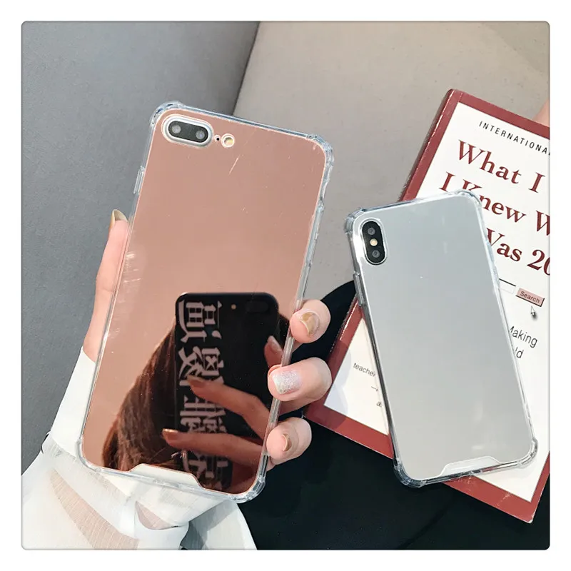 Роскошный зеркальный чехол с покрытием для iPhone XS Max X 10 XR 7 8 7Plus 8Plus 6 S Plus