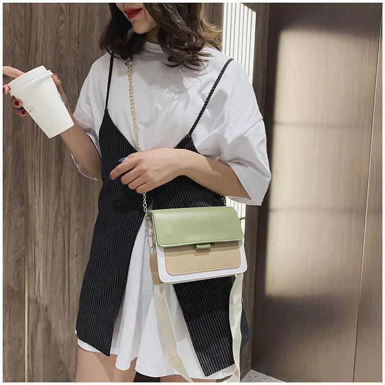SMOOZA Mini Lederen Кроссбоди Tassen для Vrouwen Groene Keten Schouder Tas Dame Reizen Portemonnees en Handtassen сумка