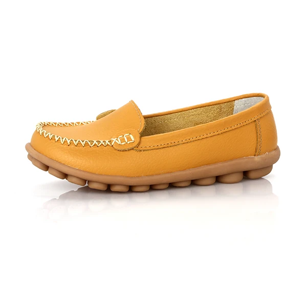 1189yellow Новинка года; женская обувь из натуральной кожи; женские слипоны на плоской подошве; удобная обувь; женские мокасины; сезон весна-лето-зима - Цвет: 1189yellow