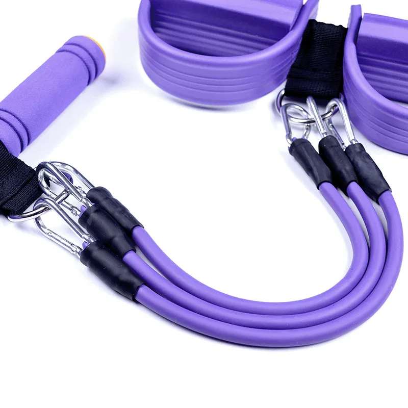 

2019 Newly Resistance Bands with Footrest and Handle Set for Weight Loss Fitness Random Color 19ing