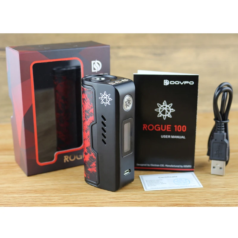 100% Original DOVPO Rogue 100W Box mod vape e cigarette suit for 18650 and 26650 battery |