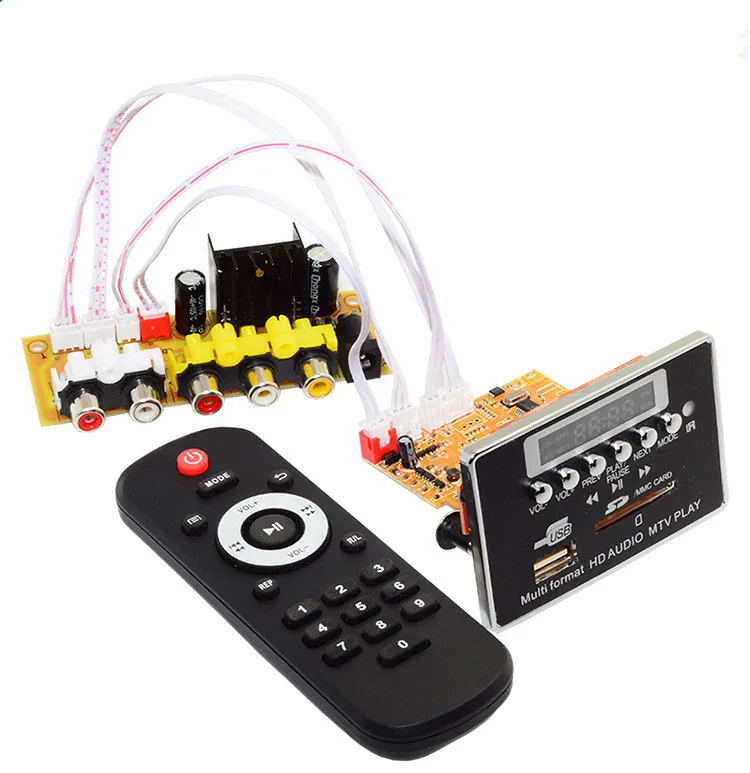 

Плата видеодекодера RM / RMVB FLAC APE BTMP4 MP3 JPEG PNG AUX U disk и TF USB FM, 12 В источник питания с Bluetooth 4,2