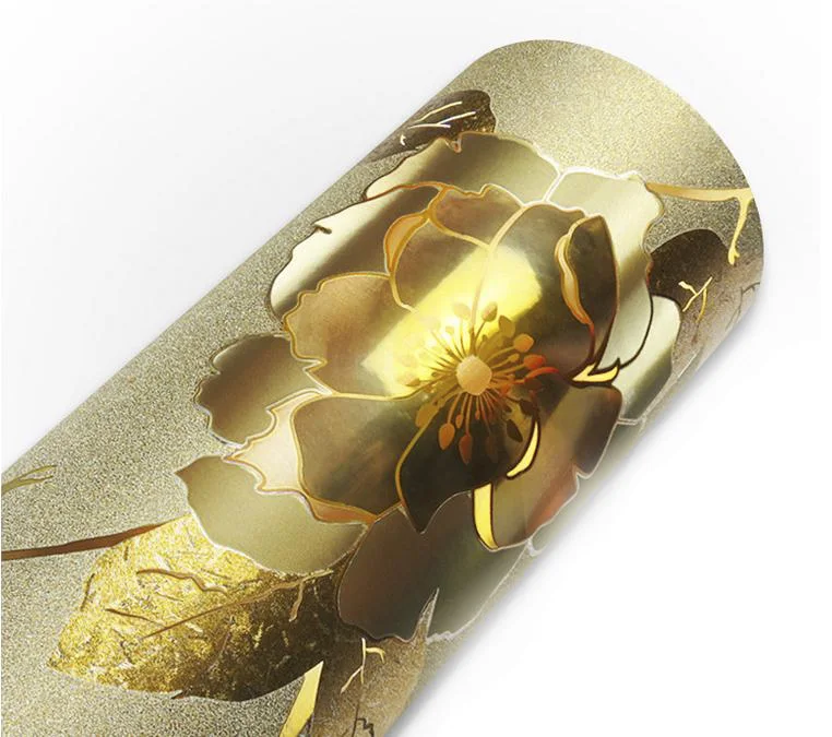 

Silver Gold Floral Matte Glitter Wallpaper Self-adhesive Peel Sticker Textured