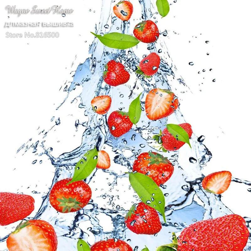 Квадратная Алмазная 3D картина сделай сам мозаика вышивка крестиком клубника