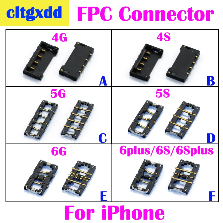 Cltgxdd 2 шт. подлинный новый для iPhone 4S 5S 5C 6 Plus 4G 7 FPC Разъем подключения аккумулятора