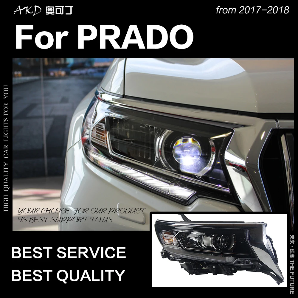 AKD автомобильный Стайлинг для фары для Toyota Prado- Динамический указатель поворота светодиодный фонарь LC200 DRL Hid Bi Xenon автомобильные аксессуары