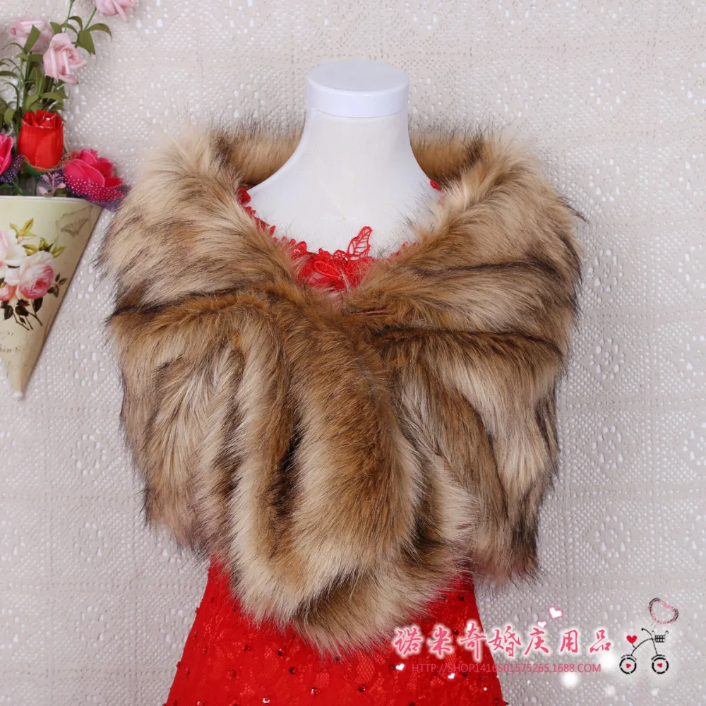 Высокое качество 2016 Свадебная шаль меховая накидка пончо из искусственного меха