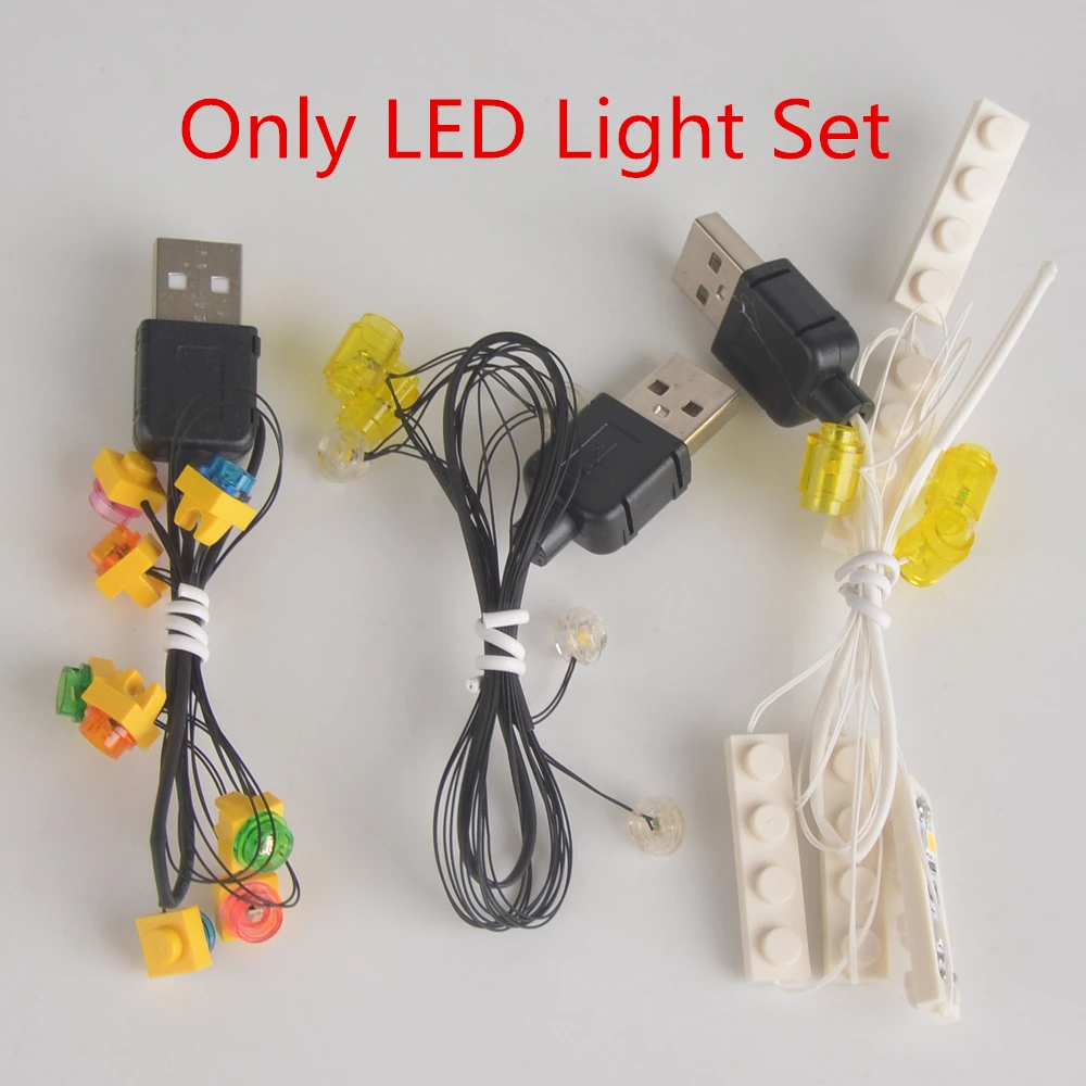Led Light Kit Осветительный светодиодный комплект, совместимый со знаменитым брендом 10245, строительные блоки, кирпичи, Санта-Клаус, студийные игрушки, USB зарядка - Цвет: Led Light Kit