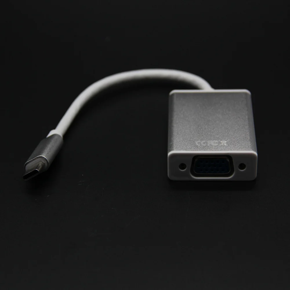 USB-C к VGA адаптер Аудио Видео кабель папа женскому USB 3 1 Type-C 4K HD для Macbook Chromebook