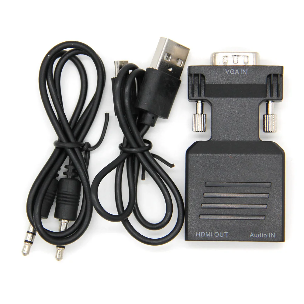 Конвертер VGA HDMI совместимый с аудио Full HD видеовыходом 1080P для ПК ноутбука