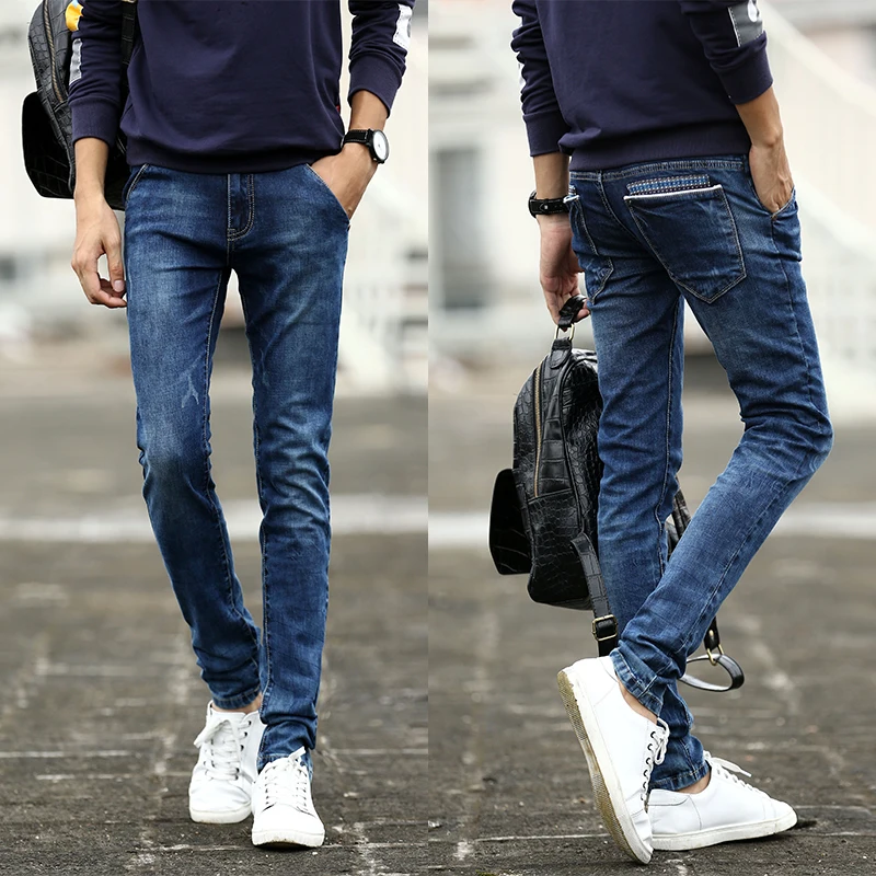 2015 wave of men cultivating new winter men's fashion denim pants feet Korean tidal stretch explosion models size 28-36 | Мужская