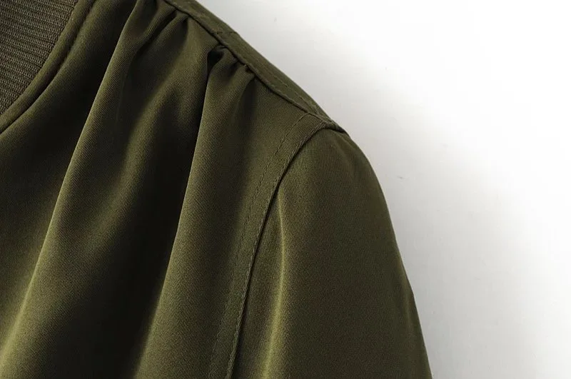 VOGUE! N Новая женская однотонная атласная куртка-бомбер с карманами 8 цветов золотого цвета на молнии