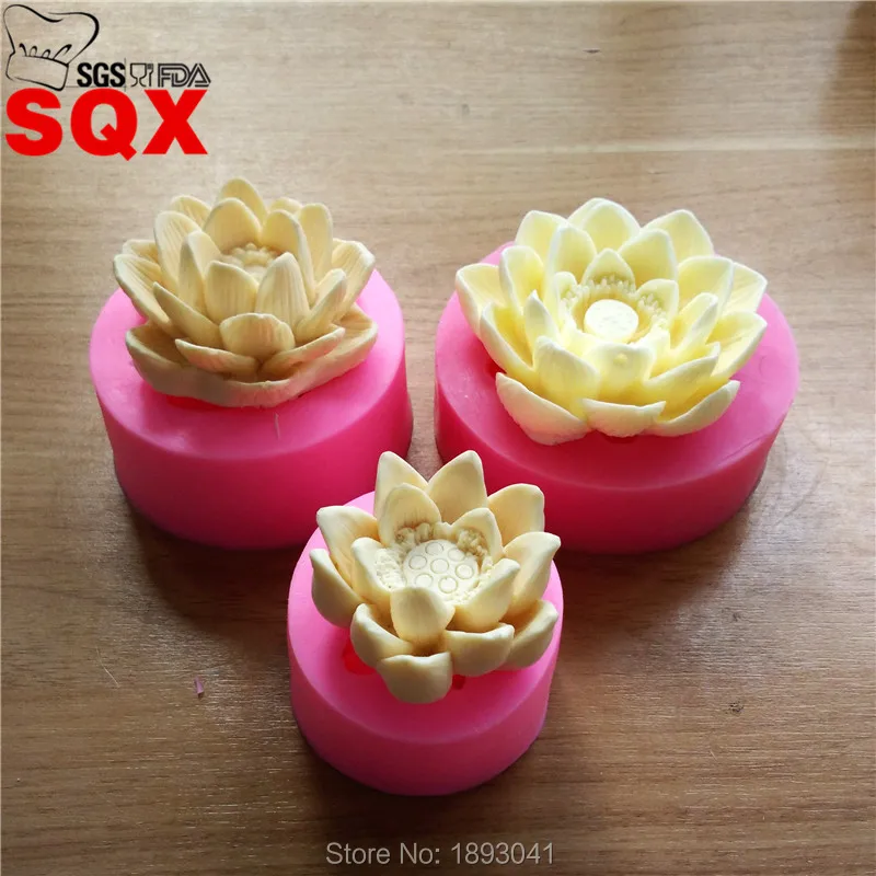 3D Силиконовая форма в форме лотоса для шоколадных конфет 3 вида Мультяшные