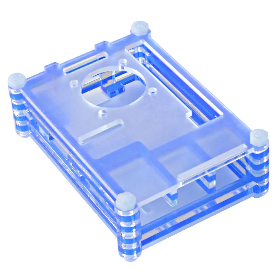 Blue Case Для Raspberry Pi 3 Чехол 9 слой акриловая крышка оболочка коробка с охлаждающим вентилятором и теплоотвод для Raspberry Pi 3 Model B+ Плюс Горячая Распродажа - Цвет: Blue Case