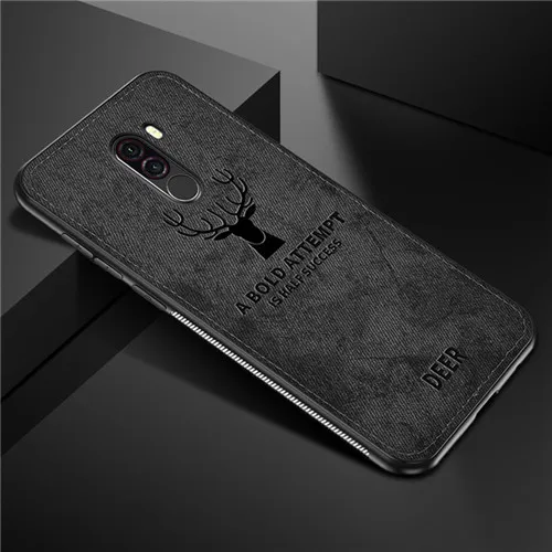 Чехол для xio mi pocophone F1 силиконовый край ткань мягкая задняя крышка чехол xio mi pocofone poco f 1 pocof1 маленький f1 Роскошный чехол - Цвет: black