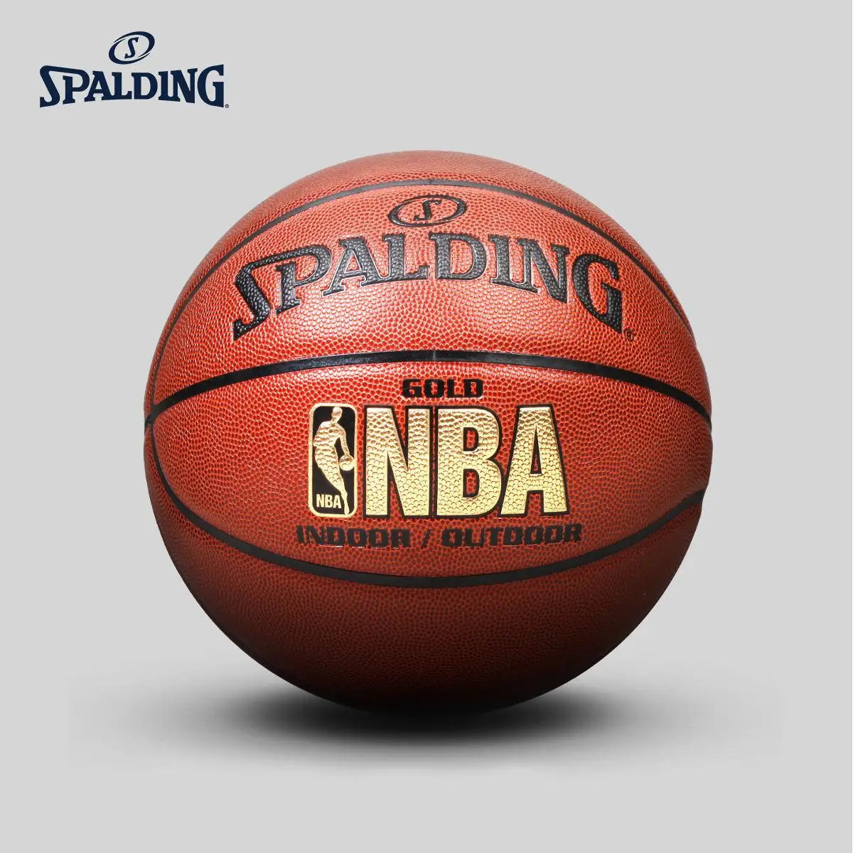 Spalding Nba, Золотой логотип, для помещений и улицы, баскетбольный мяч, Размер 7, Pumaterial, обучающий, мужской мяч для матча, 74-606y