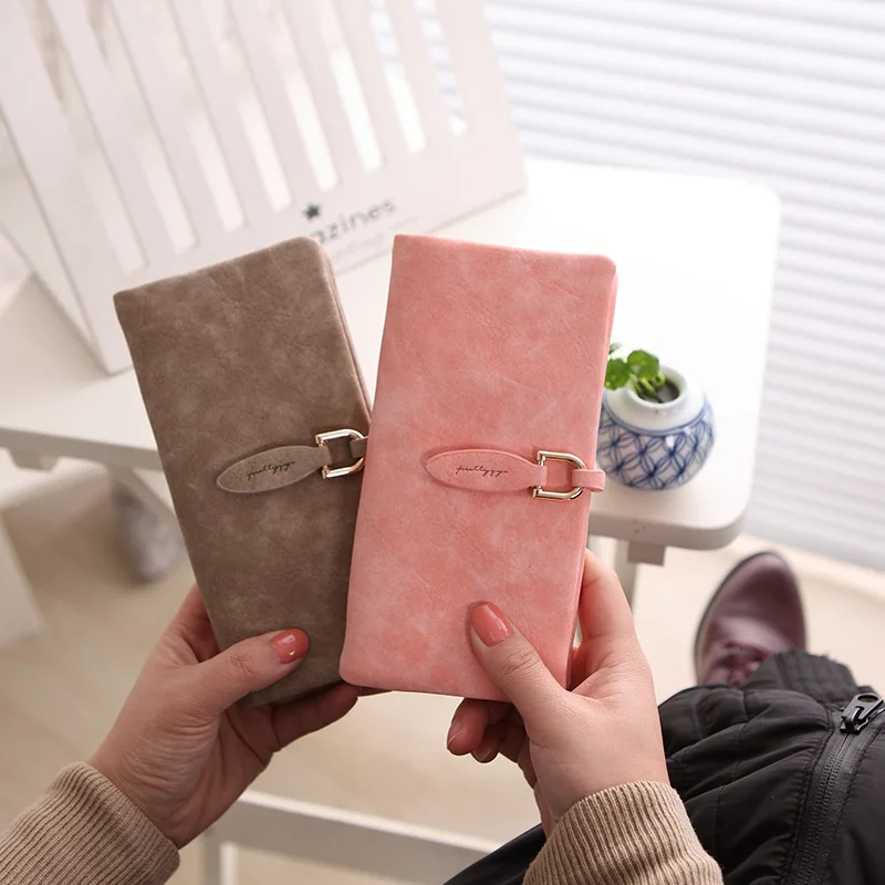 Prettyzys высококачественный Матовый кожаный длинный женский кошелек модный для