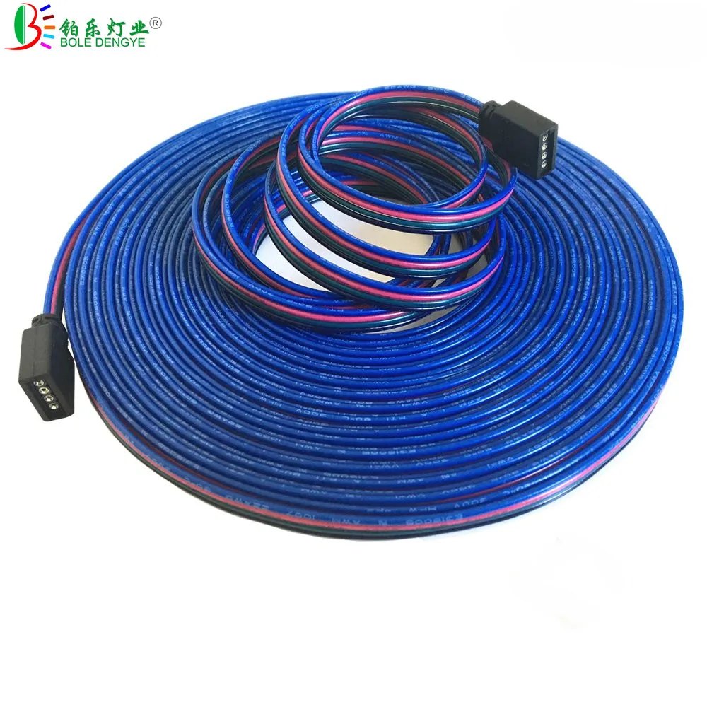 Удлинительный кабель постоянного тока 12 В 4 контакта RGB 22AWG проводника шнур провод