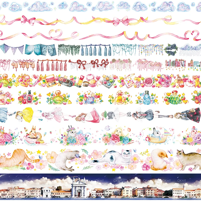 Японская клейкая лента для маскировки 11 дизайнов девочек чашки строительства