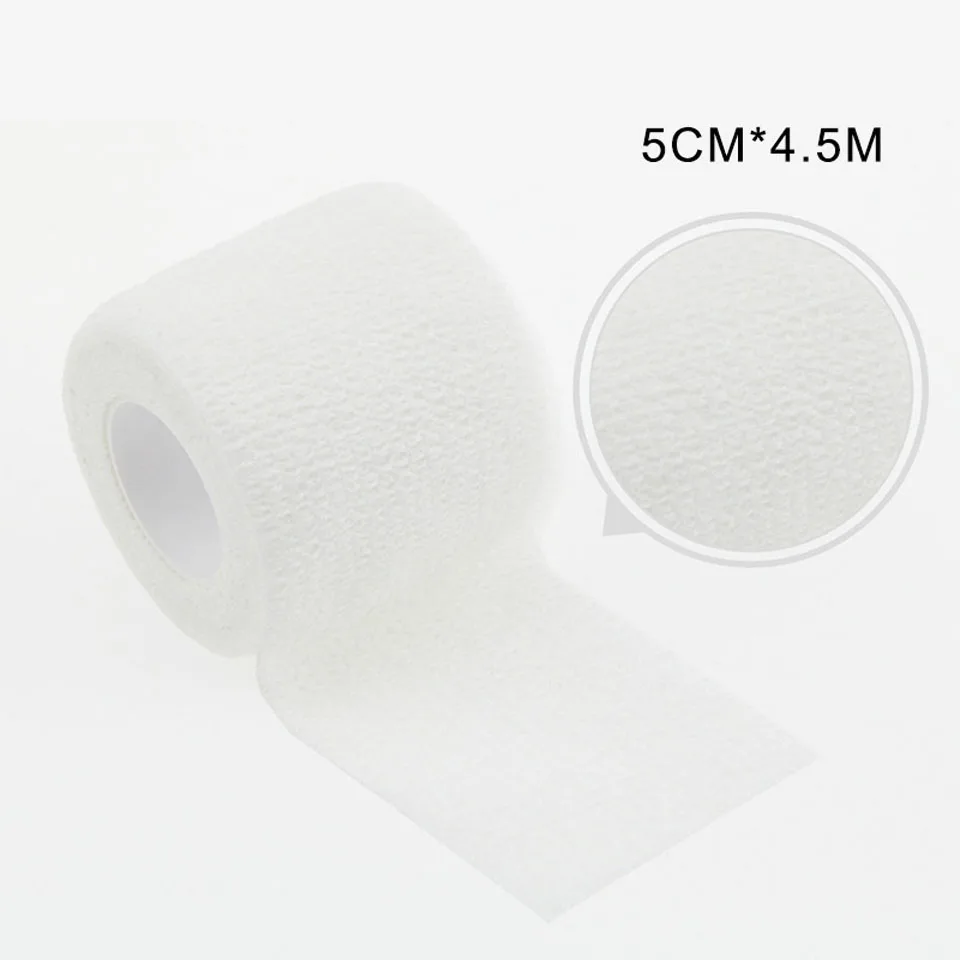 White 4,5 м* 5 см фитнес клейкая лента кинезиологическая лента Спортивная восстанавливающая лента обвязка гимнастическая теннисная Беговая коленная Защитная муфта для мышц - Цвет: White