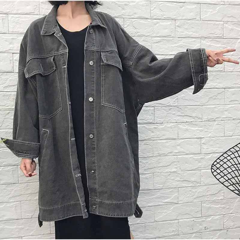 Женская джинсовая куртка на весну новинка 2020 элегантное осеннее пальто большие