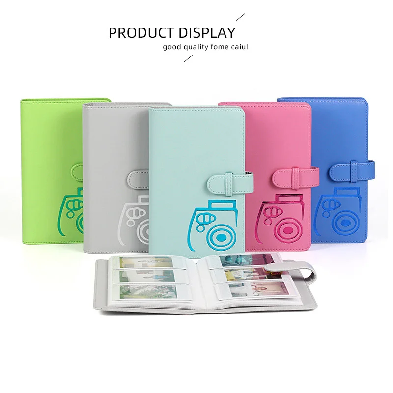 Protective Case Waterproof PU Leather Bag with Shoulder Strap+96 Pockets Photo Album for Fuji Fujifilm Instax Mini 9/8/7s Camera