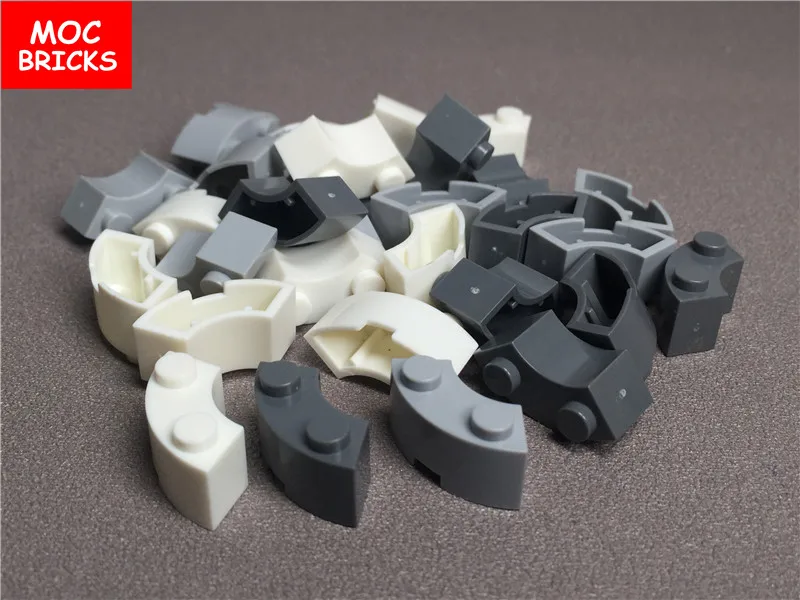 20 шт./лот MOC кирпичи Круглый угол 2x2 макароны с вырезом-гвоздиком подходит для 3063