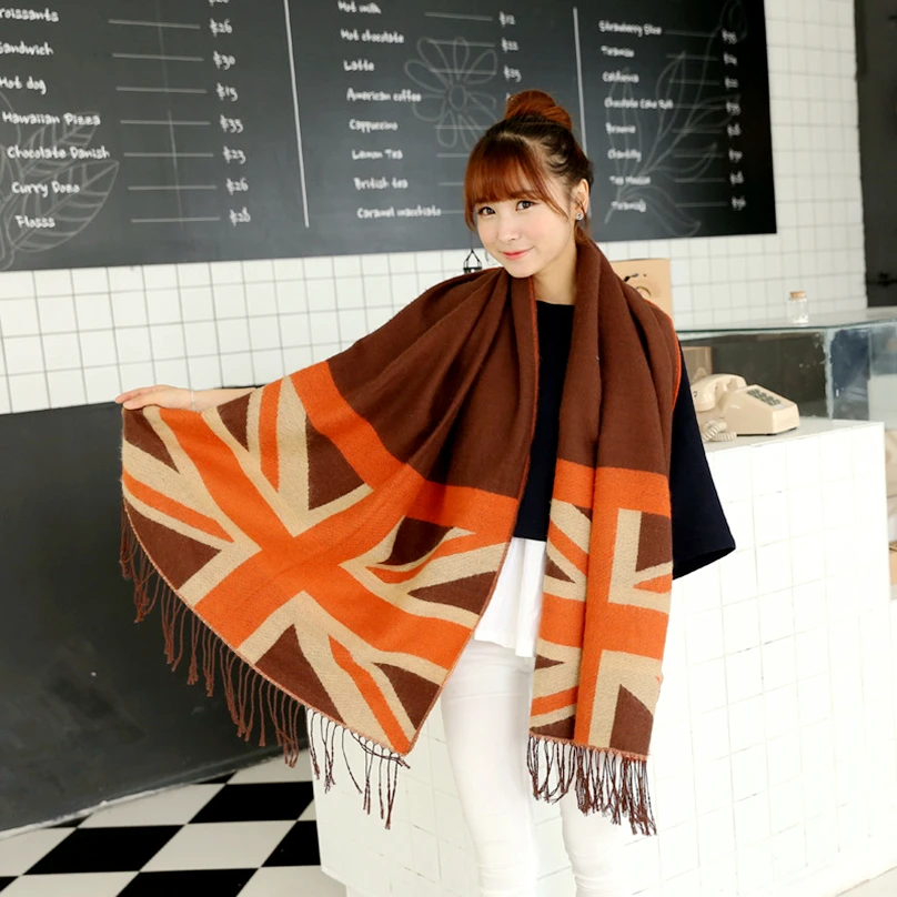 Классический мужской и женский теплый зимний шарф с принтом весна-осень удобный