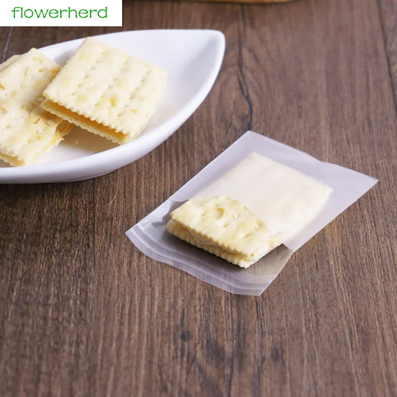 100 шт./лот 5 размеров прозрачные пакеты для упаковки печенья самоклеящиеся