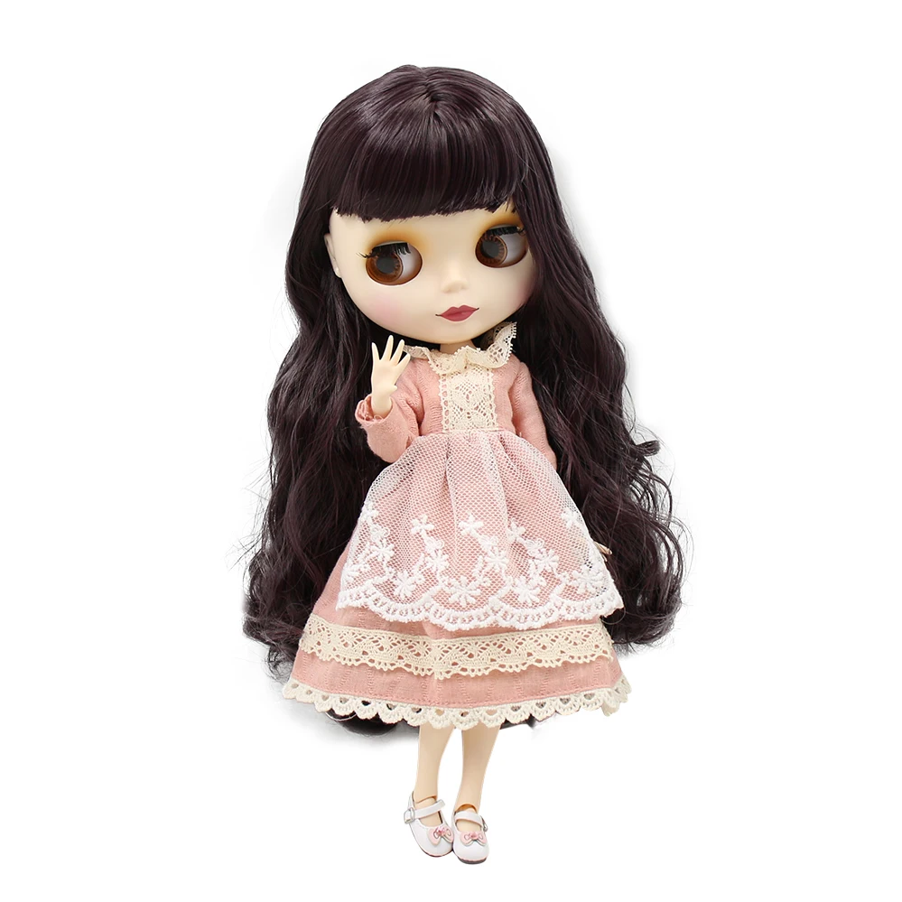 Кукла Blyth ICY DBS 30 см белая кожа элегантные темные длинные вьющиеся волосы 1/6
